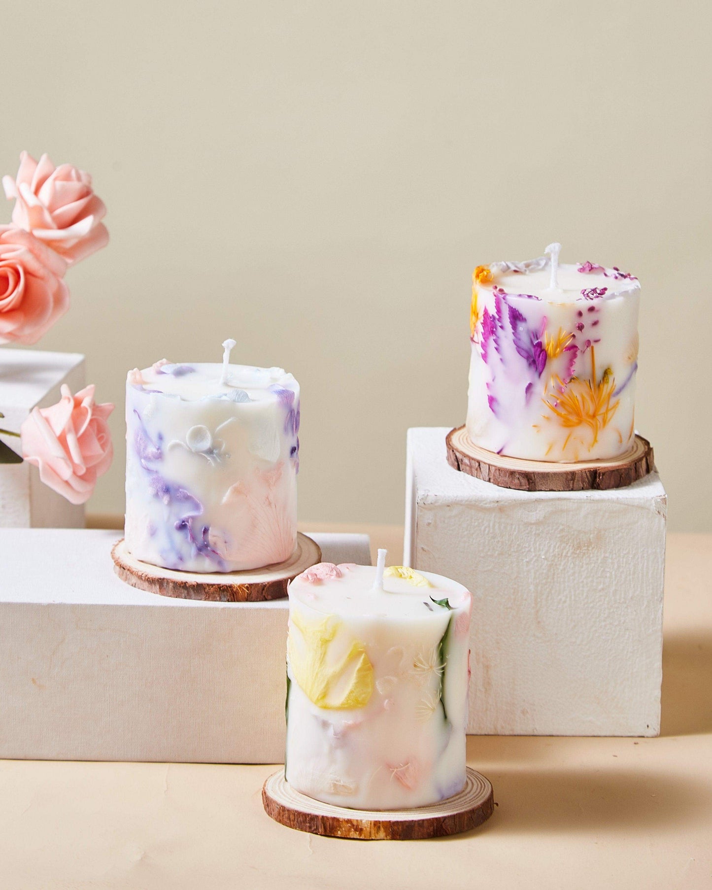 Confident Aura Blossom Serenity Candle Trio Set - Cherish And Love