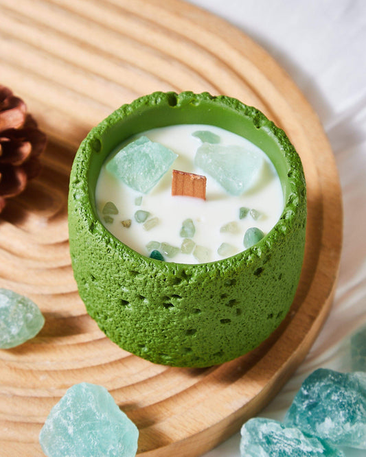 Green Quartz Candle Meteor-Shaped Cup - Cherish And Love