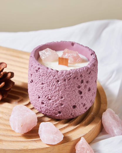 Rose Quartz Candle Meteor-Shaped Cup - Cherish And Love