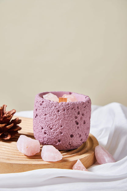 Rose Quartz Candle Meteor-Shaped Cup - Cherish And Love